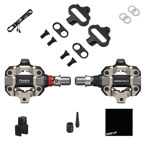 Favero Assioma PRO MX-1, Single-Sensing Side Pedal Based Cycling MTB Power Meter, Bluetooth and ANT+ Connectivity for Bike Computers, Cycling GPS Units, & Smartphones von RiseUP