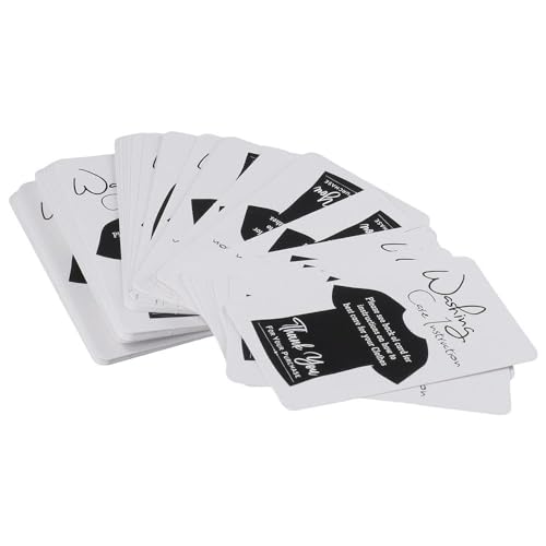Risedot 100 Stück T-Shirt-Pflegeanleitung (evtl. nicht in deutscher Sprache), Dankeskarten, Paketeinsatz, Reinigungsanleitung für kleine Unternehmen, Verpackungskarten, 8,9 x 5,1 cm von Risedot