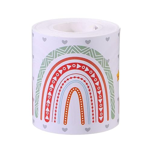 Risedot 7,6 cm x 20 m Rolle Pinnwand-Bordüre, 20 m, Regenbogen-Tafel-Bordüre, Aufkleber, dekorieren Tafeln für Büro von Risedot