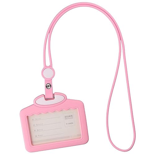 Risedot Ausweishalter, Silikon mit Seil zum Aufhängen, rosa Ausweishalter, mit Schlüsselbändern, transparenter Arbeitsabzeichen-Clip, Büro Risedot Ausweishalter, Silikon mit Seil zum Aufhängen, rosa Ausweishalter, mit Schlüsselbändern, transparenter Arbeitsabzeichen-Clip, Büro von Risedot