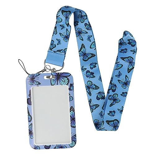 Risedot Ausweishalter Dacron Hals Blau Lanyard Geschenk Schmetterling Schlüsselanhänger Büro von Risedot