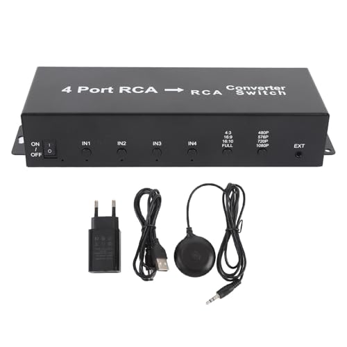 Risegun AV zu HDMI Adapter 1080P Video Audio Konverter für VHS VCR Videorecorder DVD, Unterstützt PAL/NTSC (EU -Stecker) von Risegun