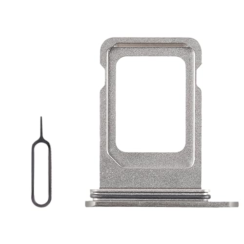 Risidamoy Für iPhone 15 Pro 15 Pro Max Single SIM Card Tray Ersatz Single Version SIM Card Slot Halter Ersatz für iPhone 15pro 15promax mit offenem Auswurfstift Modell: A2848 A2849 (Weißes Titannium) Risidamoy Für iPhone 15 Pro 15 Pro Max Single SIM Card Tray Ersatz Single Version SIM Card Slot Halter Ersatz für iPhone 15pro 15promax mit offenem Auswurfstift Modell: A2848 A2849 (Weißes Titannium) von Risidamoy