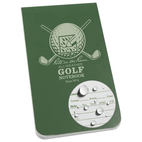 Rite in the Rain All Weather Golf Notizbuch, 8,9 x 15,2 cm, Green Field Flex, Club Yardage Book & Hole Notes (Nr. 4) von Rite in the Rain