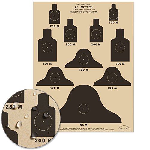 Rite in the Rain Allwetter 25 Meter Target, 43,2 x 55,9 cm Tan, M16 A1/25 Meter Alt C Record Fire Qualifikation, 100 Blatt Pack (Nr. 9127) 10 Sheet Pack hautfarben von Rite in the Rain