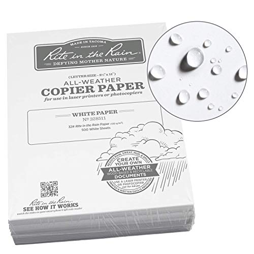 Rite in the Rain Weatherproof Bulk Copier Paper, 8 1/2" x 11", 32# White, 500 Sheet Pack (No. 328511) von Rite in the Rain