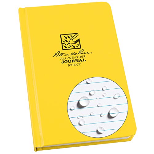 Rite in the Rain Weatherproof Hard Cover Notebook, 4.75" x 7.5", Yellow Cover, Journal Pattern (No. 390F) von Rite in the Rain