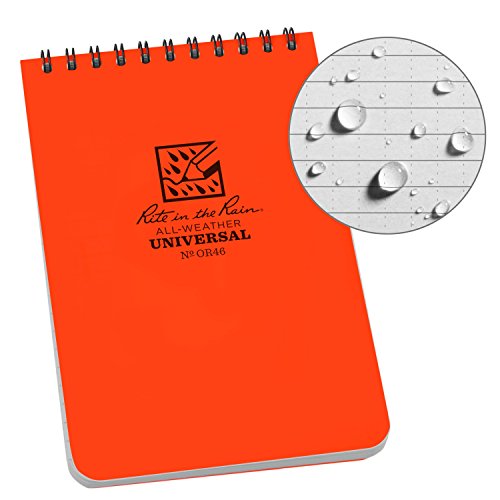 Rite in the Rain Wetterfestes Top Spiral-Notizbuch Einzeln 1 Pack Orange, 4" x 6" von Rite In The Rain