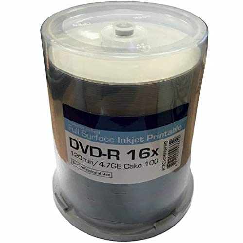 DVD-R 4,7 G RITEK 16x High Resolution Full Surface White Printable Cakebox 100 Stück von Ritek