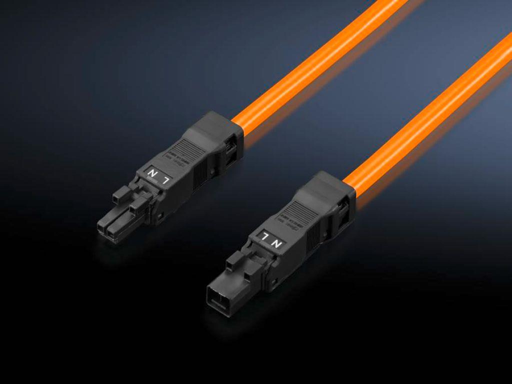 Rittal SZ Led system light connection cable - Stromkabel (W) (M) - 100-240 V - 1,0m - orange (Packung mit 5) (2500450) von Rittal