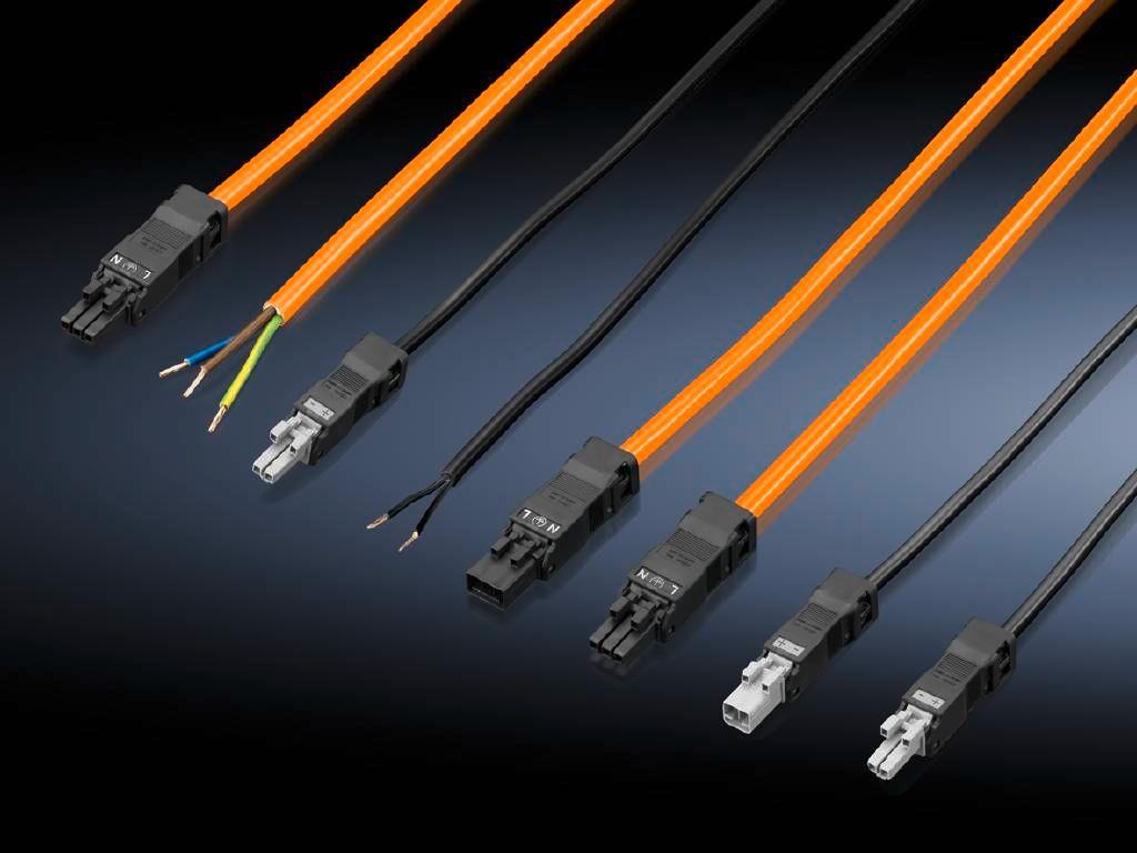 Rittal SZ Led system light connection cable - Stromkabel (W) - 100-240 V - 3,0m - orange - 1 Stück (2500420) von Rittal