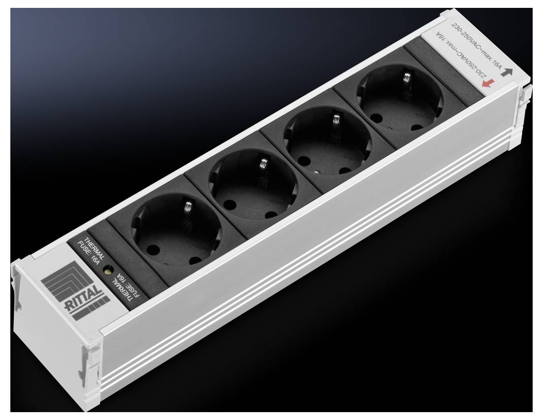 Rittal Steckdosenmodul PSM 4x Schu.ko L250mm schw. Rittal Steckdosenmodul PSM 4x Schu.ko L250mm schw. von Rittal