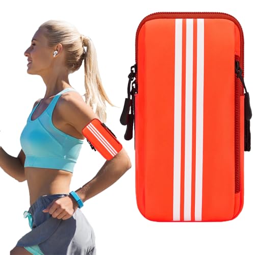 Handytasche Laufen Sport, Laufarmband Handyhalterung, Handytasche Joggen Handy Armband, Handytasche Joggen, Für Laufen, Workout, Joggen und Fitness (Orange) von Ritte