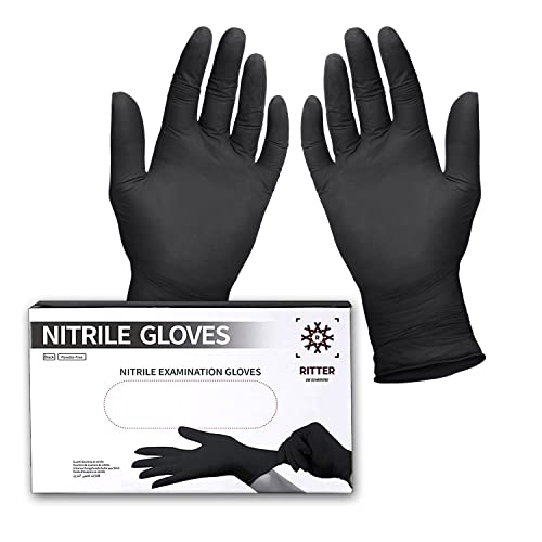 Ritter Premium Nitrilhandschuhe schwarz 100 Stück - Einweghandschuhe latexfrei - Einmalhandschuhe nitril puderfrei - Black Nitrile Gloves - Größe M Ritter Premium Nitrilhandschuhe schwarz 100 Stück - Einweghandschuhe latexfrei - Einmalhandschuhe nitril puderfrei - Black Nitrile Gloves - Größe M von Ritter-Die Schärferei