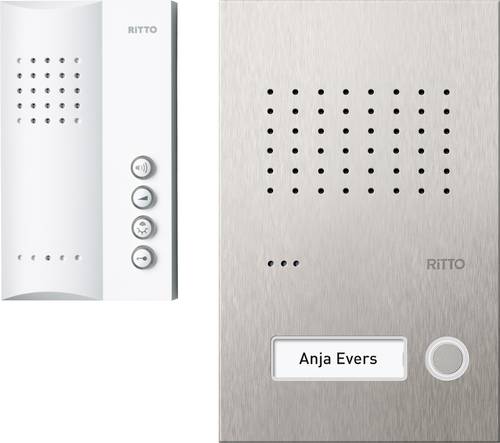 Ritto by Schneider RGE1818325 Türsprechanlage Kabelgebunden Komplett-Set 1 Familienhaus Weiß, Edel von Ritto by Schneider