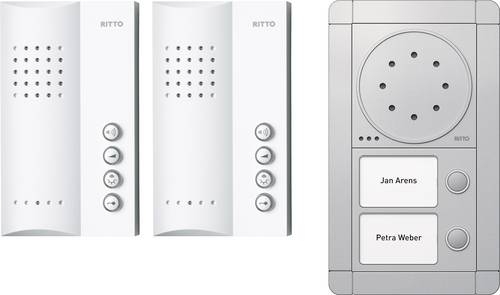 Ritto by Schneider RGE1891420 Türsprechanlage Kabelgebunden Komplett-Set 2 Familienhaus Silber, Weiß von Ritto by Schneider