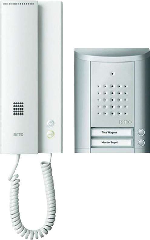 Ritto by Schneider Türsprechanlage Kabelgebunden Komplett-Set 1841220 2 Familienhaus Silber (1841220) von Ritto