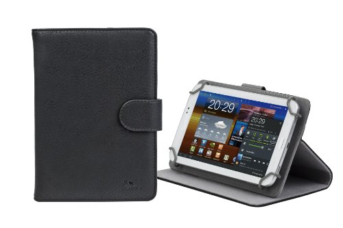 RIVACASE Kunstledertasche für Tablet bis 7“ – Hochwertiges Case mit neuartigen Montagesystem und seitlichen Aufprallschutz – Schwarz von Rivacase