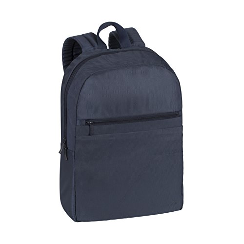 RIVACASE Rucksack für Notebooks bis 15.6” - Extrem flache und kompakte Tasche mit viel Platz und hohen Tragekomfort – Dunkelblau von Rivacase