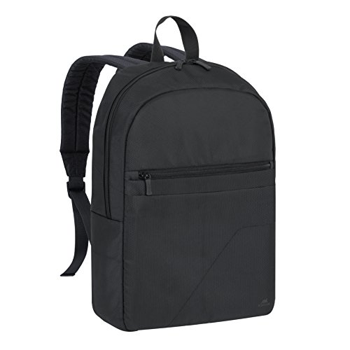 RIVACASE Rucksack für Notebooks bis 15.6” - Extrem flache und kompakte Tasche mit viel Platz und hohen Tragekomfort - Schwarz von Rivacase