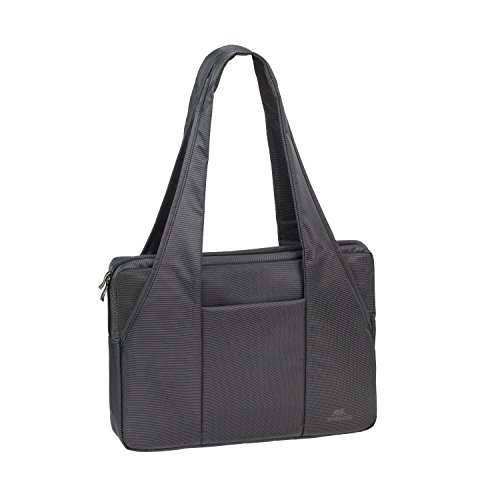 RIVACASE Tasche für Laptop bis 15.6“ – Schicke Laptoptasche mit viel Platz für Zubehör und Schutz durch gepolsterte Wände – Schwarz von Rivacase