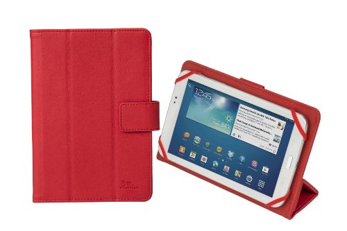 RIVACASE Tasche für Tablets bis 7“ - Case aus edlen Kunstleder mit seitlichen Aufprallschutz und Silikon-Montagesystem - Rot von Rivacase