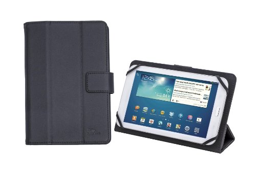 RIVACASE Tasche für Tablets bis 7“ - Case aus edlen Kunstleder mit seitlichen Aufprallschutz und Silikon-Montagesystem - Schwarz von Rivacase