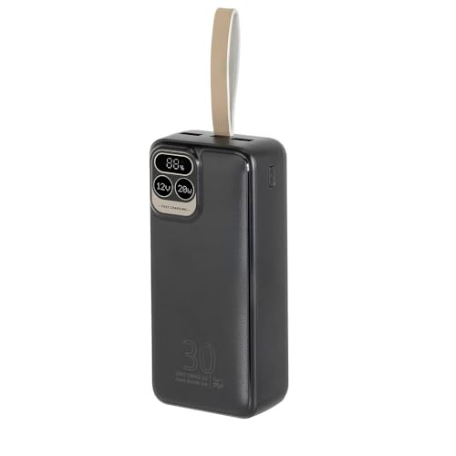 RIVACASE VA2585 Powerbank 30000 mAh, QC/PD 20W Externer Akku, Tragbares Ladegerät mit LCD Display, 1 Eingang und 3 Ausgänge, USB-C Handy Ladegerät Kompatibel mit iPhone, Samsung, Huawei, iPad, u a von Rivacase