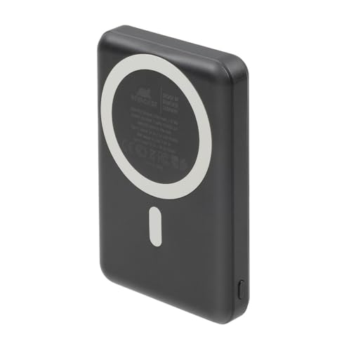 RIVACASE VA2604 Wireless Powerbank Magsafe Qi 15W, Externer Akku mit QC/PD 20W 10000 mAh Schnelladefunktion, eingebauter Ständer, kompatibel mit iPhone, Samsung, Huawei und Anderen von Rivacase