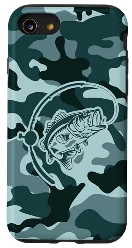Bold Camouflage für Angler und Flussfischer Camo Angeln Hülle für iPhone SE (2020) / 7 / 8 von River Bass Fishing Camo for Anglers Fishing Lovers