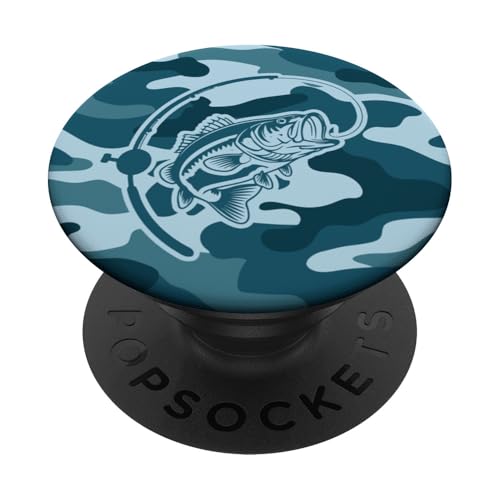 Bold Camouflage für Angler und Flussfischer Camo Angeln PopSockets Klebender PopGrip von River Bass Fishing Camo for Anglers Fishing Lovers