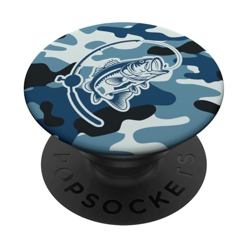 Bold Camouflage für Angler und Flussfischer Camo Angeln PopSockets Klebender PopGrip von River Bass Fishing Camo for Anglers Fishing Lovers