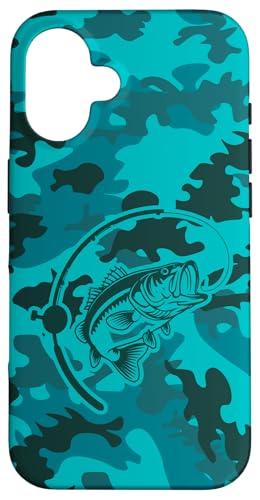 Camo Bass Angelbekleidung für See- und Flussangel-Liebhaber Hülle für iPhone 16 von River Bass Fishing Camo for Anglers Fishing Lovers