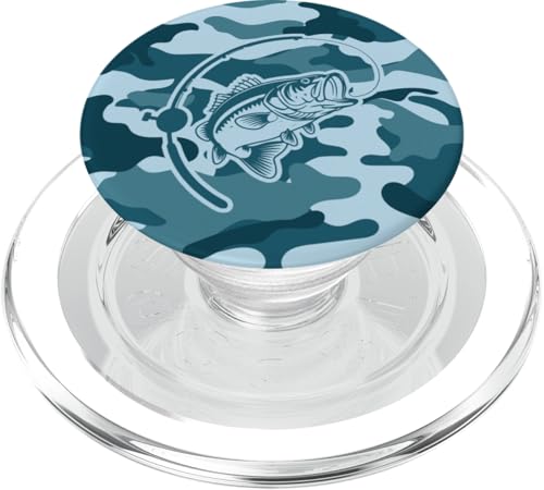 Camo Bass Angelbekleidung für See- und Flussangel-Liebhaber PopSockets PopGrip für MagSafe von River Bass Fishing Camo for Anglers Fishing Lovers