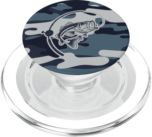 Camo Bass Angelbekleidung für See- und Flussangel-Liebhaber PopSockets PopGrip für MagSafe von River Bass Fishing Camo for Anglers Fishing Lovers