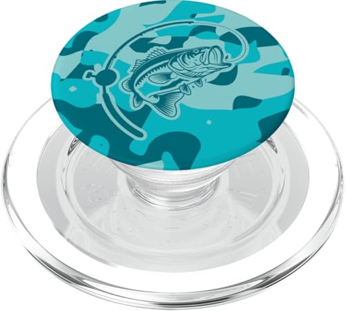 Camo Bass Angelbekleidung für See- und Flussangel-Liebhaber PopSockets PopGrip für MagSafe von River Bass Fishing Camo for Anglers Fishing Lovers