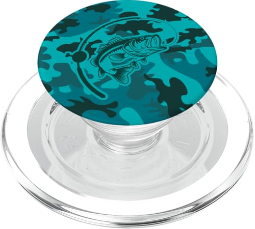 Camo Bass Angelbekleidung für See- und Flussangel-Liebhaber PopSockets PopGrip für MagSafe von River Bass Fishing Camo for Anglers Fishing Lovers