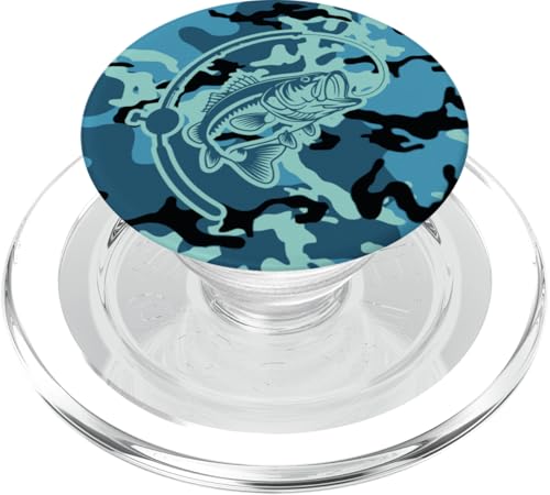 Camo Bass Angelbekleidung für See- und Flussangel-Liebhaber PopSockets PopGrip für MagSafe von River Bass Fishing Camo for Anglers Fishing Lovers
