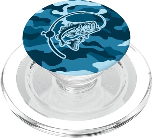 Camo Bass Angelbekleidung für See- und Flussangel-Liebhaber PopSockets PopGrip für MagSafe von River Bass Fishing Camo for Anglers Fishing Lovers