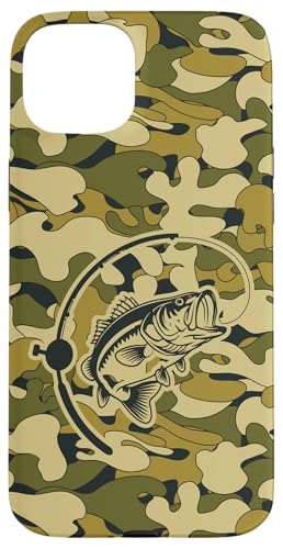 Camouflage-Ausrüstung für River Angler Bass Fisherman Camo Angeln Hülle für iPhone 15 Plus von River Bass Fishing Camo for Anglers Fishing Lovers