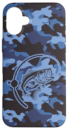 Camouflage-Ausrüstung für River Angler Bass Fisherman Camo Angeln Hülle für iPhone 16 Plus von River Bass Fishing Camo for Anglers Fishing Lovers