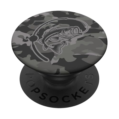 Camouflage-Ausrüstung für River Angler Bass Fisherman Camo Angeln PopSockets Klebender PopGrip von River Bass Fishing Camo for Anglers Fishing Lovers