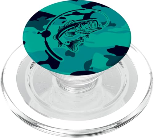 Camouflage-Bass-Stil für Angler und Angler, Camouflage-Angeln PopSockets PopGrip für MagSafe von River Bass Fishing Camo for Anglers Fishing Lovers