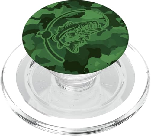 Camouflage-Bass-Stil für Angler und Angler, Camouflage-Angeln PopSockets PopGrip für MagSafe von River Bass Fishing Camo for Anglers Fishing Lovers