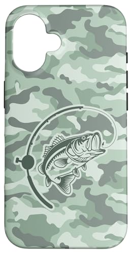 Camouflage-Bass-Stil für Flussfischer-Liebhaber, Camouflage-Angeln Hülle für iPhone 16 von River Bass Fishing Camo for Anglers Fishing Lovers