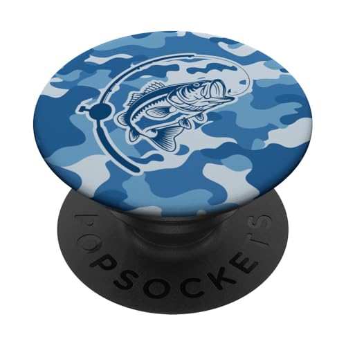 Camouflage-Bass-Stil für Flussfischer-Liebhaber, Camouflage-Angeln PopSockets Klebender PopGrip von River Bass Fishing Camo for Anglers Fishing Lovers