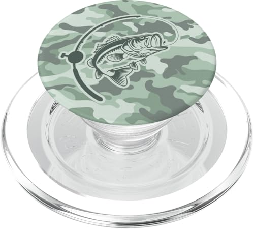 Camouflage-Bass-Stil für Flussfischer-Liebhaber, Camouflage-Angeln PopSockets PopGrip für MagSafe von River Bass Fishing Camo for Anglers Fishing Lovers