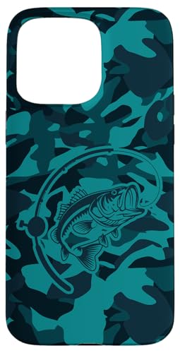 Camouflage für Angler, die Flussbarsch lieben, Camo Angeln Hülle für iPhone 15 Pro Max von River Bass Fishing Camo for Anglers Fishing Lovers