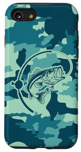 Camouflage für Angler, die Flussbarsch lieben, Camo Angeln Hülle für iPhone SE (2020) / 7 / 8 von River Bass Fishing Camo for Anglers Fishing Lovers