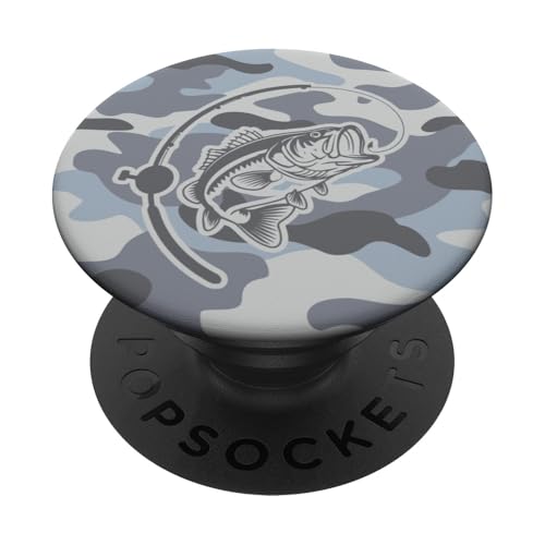 Camouflage für Angler, die Flussbarsch lieben, Camo Angeln PopSockets Klebender PopGrip von River Bass Fishing Camo for Anglers Fishing Lovers